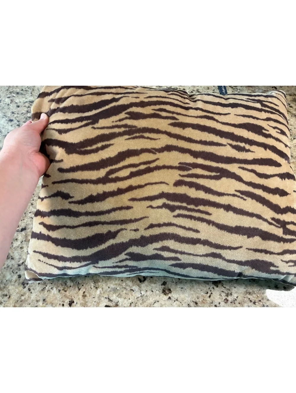 Vintage Ashford Court Elephant Safari Woven Tapestry Pillow with Tiger Back